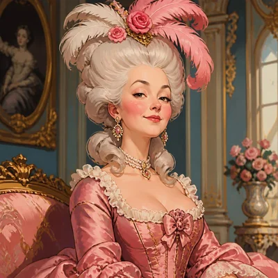 Caricature portrait of Marie Antoinette