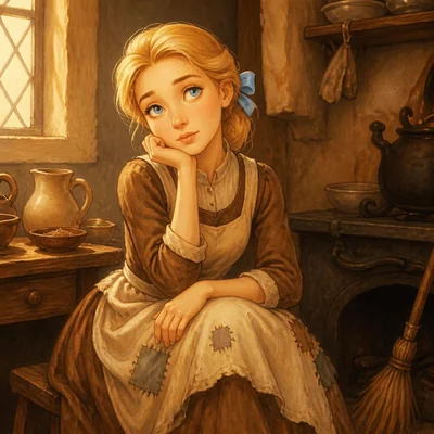 Caricature portrait of Cinderella