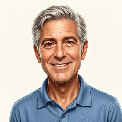 Portrait of a smiling baby boomer in a blue polo shirt
